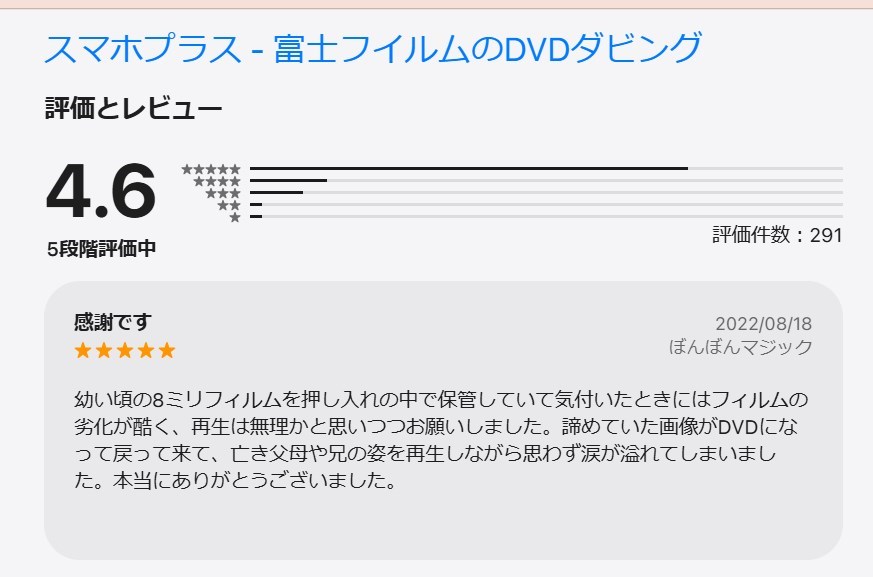 富士フイルムのスマホプラスがApp Storeで評価4.6・291件